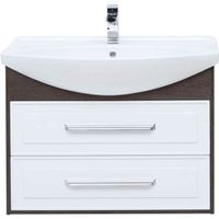 Тумба под раковину Aquanet Остин 85 подвесная Белый глянец Дуб кантербери арт-200908 — фото 2, Тумбы под раковину