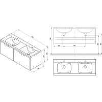 Тумба под раковину Ravak SD Classic II 130 подвесная Белая арт-X000001482 — фото 4, Тумбы под раковину