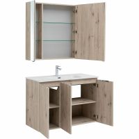 Товар: Комплект мебели для ванной Aquanet Алвита New 100 подвесной Дуб веллингтон белый арт-274533 - фото 4 Комплект мебели для ванной Aquanet Алвита New 100 подвесной Дуб веллингтон белый арт-274533 — фото 4, Комплекты мебели для ванной