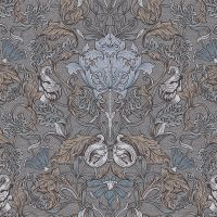 Обои LOYMINA British Style Garden Винил на флизелине (1*10,05) Серый/Бежевый, Листья арт-BRIT11 008 — фото 1, Обои для стен