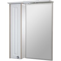 Зеркало со шкафом Mixline Версаль 62 L с подсветкой Белое дерево арт-535000 — фото 1, Зеркальные шкафы в ванную