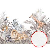 Фреска детская Ortograf Little Friends 34360 Фактура бархат FX Флизелин (4*3) Коричневый/Разноцветный, Животные/Листья арт-34360 (бархат FX) — фото 1, Фрески