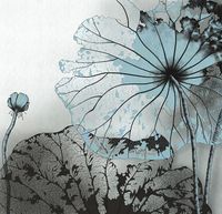 Фреска Ortograf Grafika Natura 31503 Фактура бархат FX Флизелин (2,8*2,7) Голубой/Серый/Черный, Абстракция/Цветы арт-31503 (бархат FX) — фото 2, Фрески