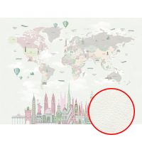 Фреска детская Ortograf Little Friends 34380 Фактура флок FLK Флизелин (4*3) Зеленый/Розовый, Карты/Город арт-34380 (флок FLK) — фото 1, Фрески