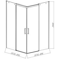 Душевой уголок Vincea Dice 90x90 профиль Хром стекло прозрачное арт-VSS-4D900CL — фото 5, Квадратные душевые уголки