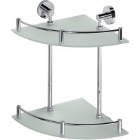 Стеклянная полка Bemeta Omega угловая Хром арт-104202142 — фото 1, Полки для ванной и душа