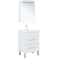 Тумба под раковину Aquanet Лукка 58 подвесная Белая глянцевая арт-302396 — фото 8, Тумбы под раковину