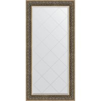 Зеркало Evoform Exclusive-G 161х79 с гравировкой в багетной раме - Вензель серебряный 101 мм арт-BY 4293 — фото 1, Зеркала в ванную комнату