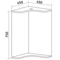 Зеркало Runo Классик 65 угловое с подсветкой Белое арт-УТ000004163 — фото 5, Зеркала в ванную комнату