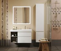 Тумба под раковину Kerama Marazzi Cubo 90 R CUB.90Rh\WHT.M подвесная Белая матовая Дерево арт-CUB.90Rh\WHT.M — фото 4, Тумбы под раковину