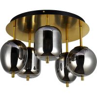 Потолочный светильник Artelamp Freddie Дымчатый Полированная медь арт-A2231PL-5PB — фото 1, Подвесные светильники