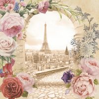 Фреска Ortograf Городской пейзаж 30386 Фактура флок FLK Флизелин (2,7*2,7) Розовый/Бежевый, Город/Цветы/Абстракция арт-30386 (флок FLK) — фото 2, Фрески