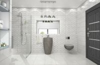 Керамическая плитка Керлайф Onix Bianco Rel R настенная 24,2х70 см арт-922328 — фото 4, Керамическая плитка