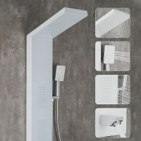 Душевая панель Frap с гидромассажем Белая Хром арт-F24005-8 — фото 3, Душевые панели