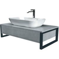 Тумба под раковину 1MarKa Grunge Loft 70П подвесная Бетон светлый арт-Ц0000015938 — фото 1, Тумбы под раковину