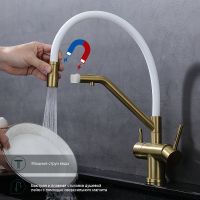 Смеситель для кухни Splenka Золото матовое Белый арт-S70.62.03 — фото 7, Смесители для кухни