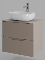 Тумба с раковиной Orange Line 60 подвесная Латте матовый арт-Li-60TuLMDF+B05-480W — фото 2, Тумбы с раковиной