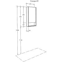 Зеркальный шкаф Aquaton Сканди 45 Белый Дуб верона арт-1A252002SDB20 — фото 7, Зеркальные шкафы в ванную