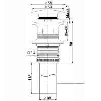 Донный клапан Vincea click-clack Черный матовый арт-DBS-616MB — фото 3, Донные клапаны