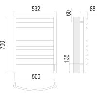Электрический полотенцесушитель Terminus Классик П9 500х700 Хром арт-4670078527356 — фото 4, Электрические полотенцесушители