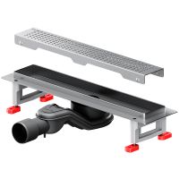 Душевой лоток AM.PM MasterFlow 40 с решеткой Хром матовый Cut Gradient арт-W01SC-P11-040-01SB — фото 2, Душевые лотки