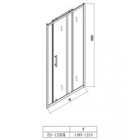 Душевая дверь Esbano ES-120DK 120 профиль Хром стекло прозрачное арт-ESDN120DK — фото 4, Раздвижные душевые двери
