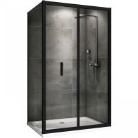 Душевой уголок Abber Sonnenstrand 100х70 профиль Черный стекло прозрачное арт-AG07100B-S70B — фото 1, Прямоугольные душевые уголки