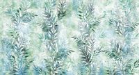 Фреска Ortograf Oasis 32741 Фактура флок FLK Флизелин (5*2,7) Зеленый/Бирюзовый, Листья арт-32741 (флок FLK) — фото 2, Фрески