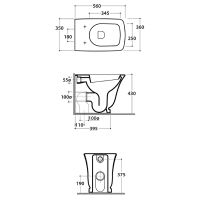 Унитаз Globo Relais приставной без сиденья арт-RE001.BI — фото 5, Приставные унитазы