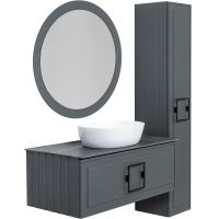 Товар: Зеркало La Fenice Terra 80 с подсветкой Серое матовое арт-FNC-02-TER-G-80 - фото 2 Зеркало La Fenice Terra 80 с подсветкой Серое матовое арт-FNC-02-TER-G-80 — фото 2, Зеркала в ванную комнату