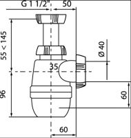 Сифон для кухонной мойки Wirquin Минор без выпуска арт-30718023 — фото 2, Сифоны для кухонной мойки