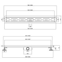 Душевой лоток Esbano Meta 60 M-TILE-60GM с решеткой Оружейная сталь / под плитку арт-ESTRMETTILE60GM — фото 4, Душевые лотки
