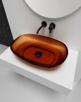 Раковина-чаша Abber Kristall 60 Коричневая арт-AT2805Opal — фото 4, Раковины накладные