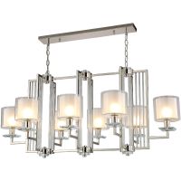 Люстра Crystal Lux Nicolas SP8 L1000 Nickel White Белая Прозрачная Никель арт-NICOLAS SP8 L1000 NICKEL/WHITE — фото 2, Люстры