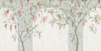 Фреска Ortograf Aurora 34118 Фактура флок FLK Флизелин (5,30*2,70) Коричневый/Красный/Зеленый, Деревья/Цветы/Птицы арт-34118 (флок FLK) — фото 2, Фрески