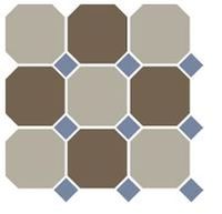 Керамогранит Top Cer Octagon New 4401+29 OCT11-A Beige 01 Coffe Brown 29 OCTAGON/Blue Cobalt 11 Dots 30х30 см арт-OCT01/29 DOT11-A — фото 1, Керамогранит