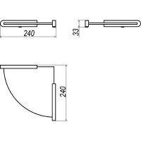 Стеклянная полка Altasan Лотос угловая Белая матовая арт-ЛТ71БМ — фото 6, Полки для ванной и душа