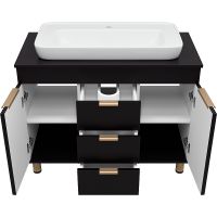 Тумба с раковиной Brevita Enfida 100 Черная матовая арт-УТ000015095 — фото 3, Тумбы с раковиной