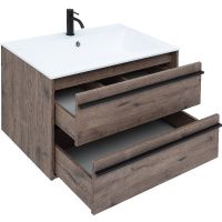 Тумба под раковину Aquanet Lino 80 подвесная Дуб веллингтон арт-253912 — фото 2, Тумбы под раковину