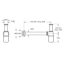 Сифон для раковины Vitra Syphon Хром арт-A45122 — фото 2, Сифоны для раковины