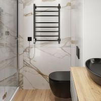 Электрический полотенцесушитель Ника Step-2 80/40 Черный матовый арт-STEP-2 80/40 черн мат лев — фото 4, Электрические полотенцесушители