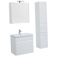 Тумба под раковину Aquanet Палермо 60 подвесная Белый глянец арт-203934 — фото 3, Тумбы под раковину