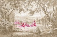 Фреска Ortograf Paradise 32237 Фактура бархат FX Флизелин (3,6*2,4) Бежевый/Розовый, Деревья/Птицы арт-32237 (бархат FX) — фото 2, Фрески