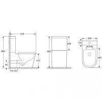 Унитаз компакт Abber Bequem с бачком и сиденьем Микролифт арт-AC1112 — фото 11, Напольные унитазы