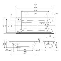 Акриловая ванна AM.PM Gem 170х70 без гидромассажа арт-W90A-170-070W-A1 — фото 10, Акриловые ванны