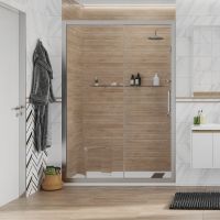 Душевая дверь STWORKI Стокгольм 110 3GW009TTKK000 профиль Хром матовый стекло прозрачное арт-409017 — фото 6, Раздвижные душевые двери