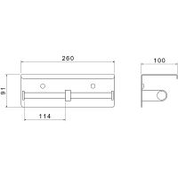 Держатель туалетной бумаги Aquatek Оберон двойной Хром арт-AQ4909CR — фото 2, Держатели туалетной бумаги