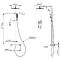 Товар: Душевая система Teska Mira Черный матовый арт-DK2981 - фото 2 Душевая система Teska Mira Черный матовый арт-DK2981 — фото 2, Душевые стойки