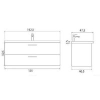 Тумба под раковину Creto Ares 120 подвесная Beton арт-10-1111B — фото 2, Тумбы под раковину