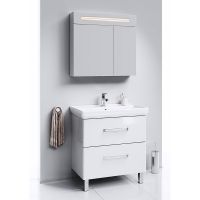 Зеркальный шкаф Aqwella Нео 80 с подсветкой Белый арт-Neo.04.08 — фото 4, Зеркальные шкафы в ванную